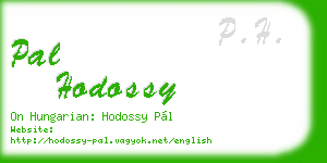 pal hodossy business card